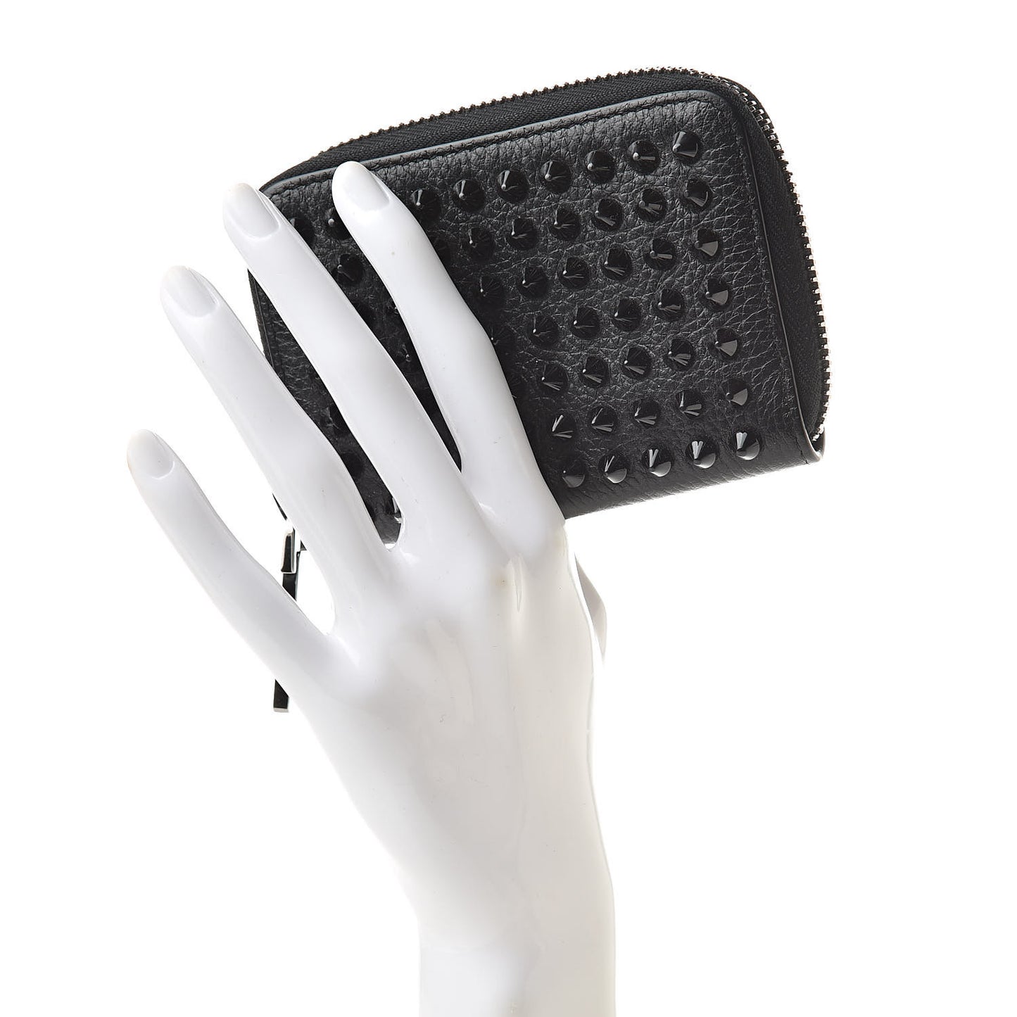 Calfskin Studded Panettone Coin Purse Black