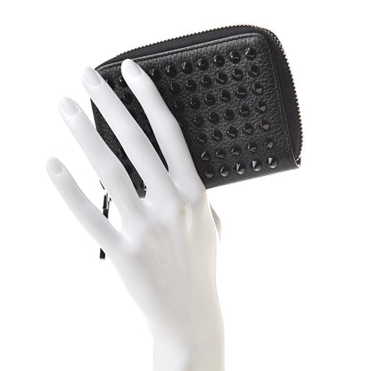Christian Louboutin Calfskin Studded Panettone Coin Purse Black 2 of 9