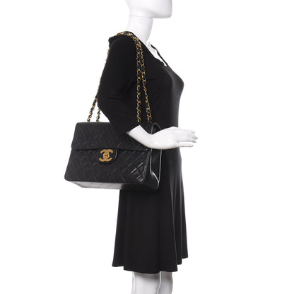 Chanel Lambskin Quilted XL Jumbo Single Flap Black 2 of 19