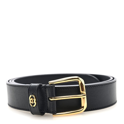 Gucci Calfskin Interlocking G 35mm Belt 120 48 Black 1 of 4