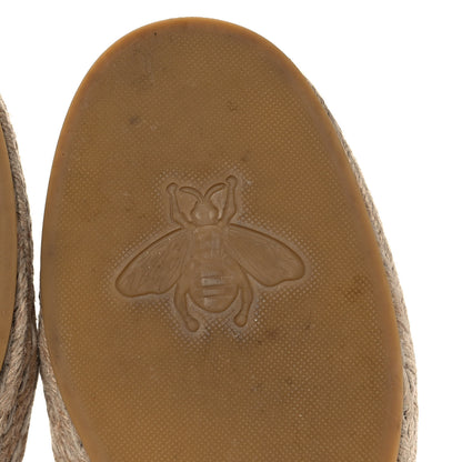 Gucci Canvas Rhombus Horsebit Espadrille Slippers 5 Camel Brown Black 6 of 9