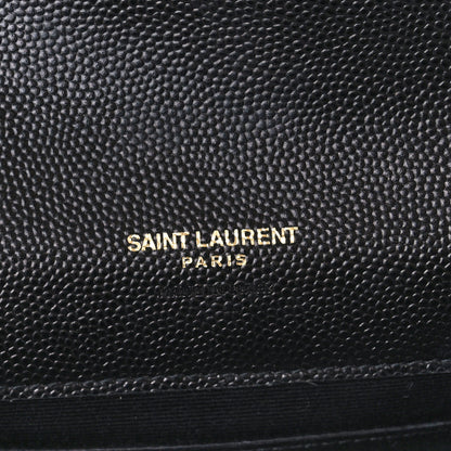 Saint Laurent Grain De Poudre Textured Mixed Matelasse Triquilt Monogram Clutch Black 6 of 10