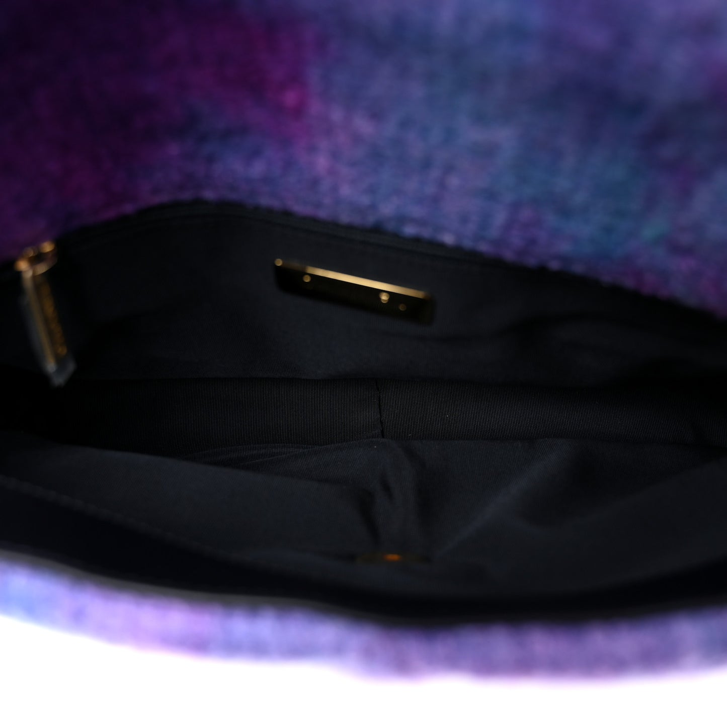Wool Tweed Quilted Large Chanel 19 Flap Purple Black Blue