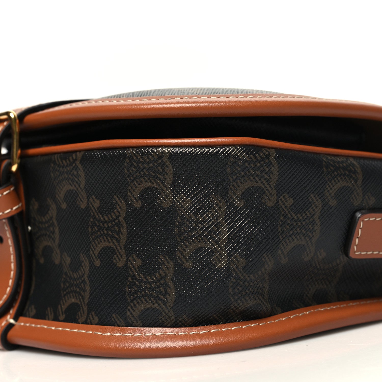Celine Triomphe Canvas Medium Folco Bag Tan 9 of 9