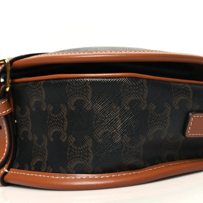 Celine Triomphe Canvas Medium Folco Bag Tan 9 of 9