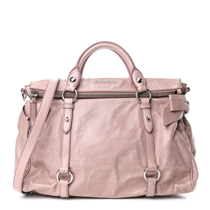Miu Miu Vitello Lux Large Bow Bag Mughetto 1 of 4