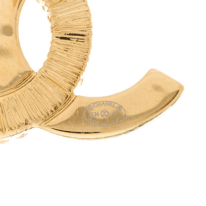 Chanel Metal Enamel CC Earrings Black Gold 4 of 5