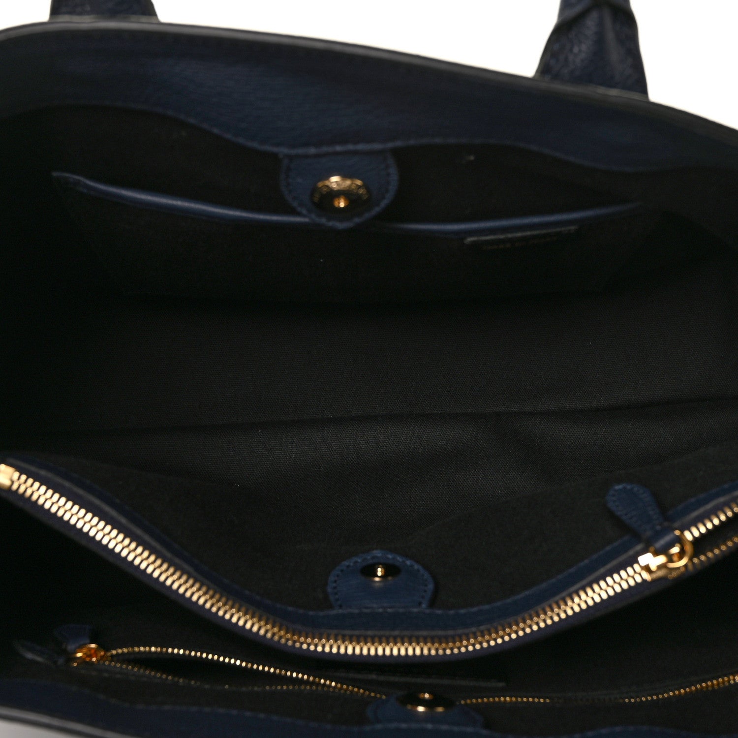 Burberry Grainy Calfskin House Check Large Banner Tote Ink Blue 4 of 8