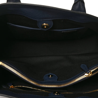 Burberry Grainy Calfskin House Check Large Banner Tote Ink Blue 4 of 8