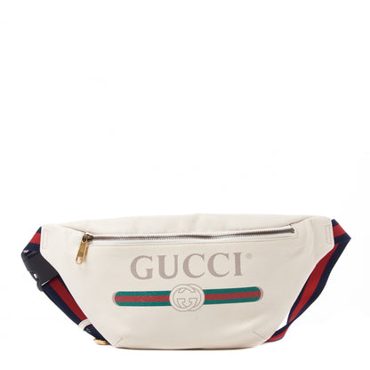 Gucci Grained Calfskin Logo Belt Bag White 1 of 10