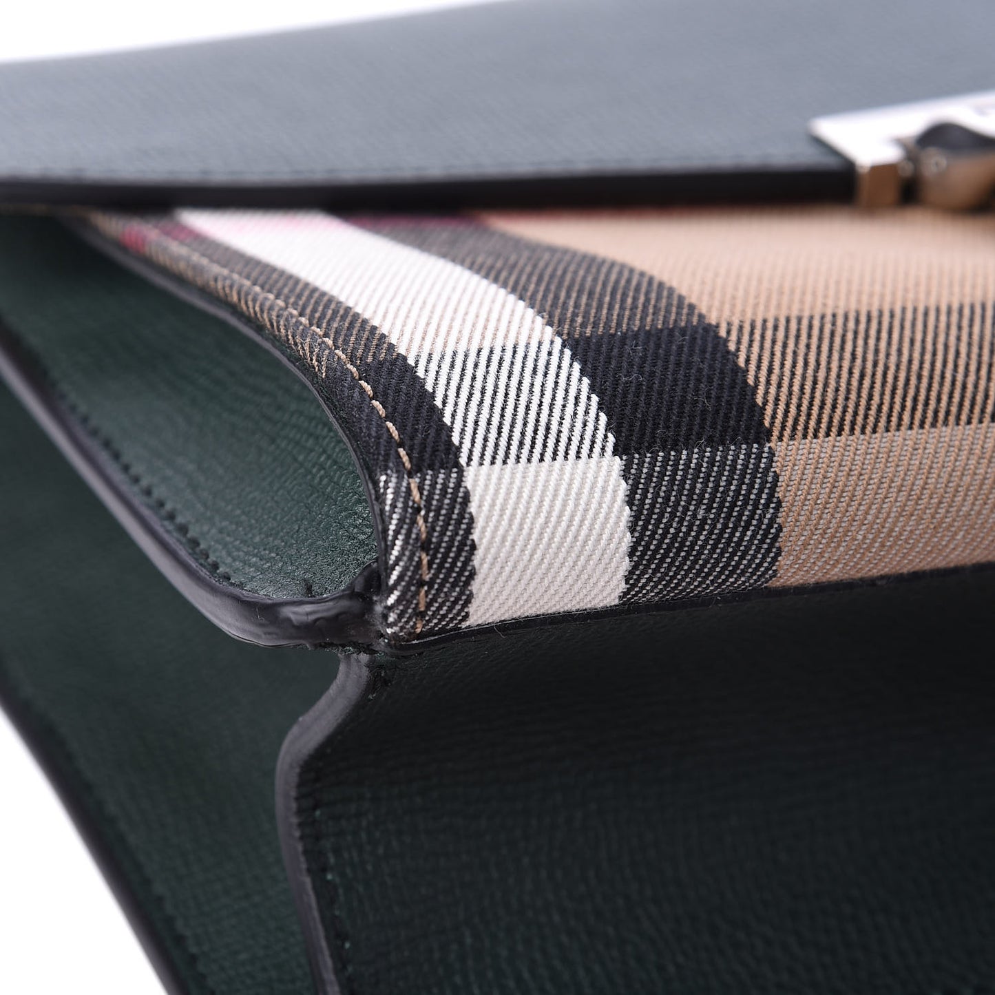 Derby Calfskin House Check Small Macken Crossbody Bag Dark Bottle Green