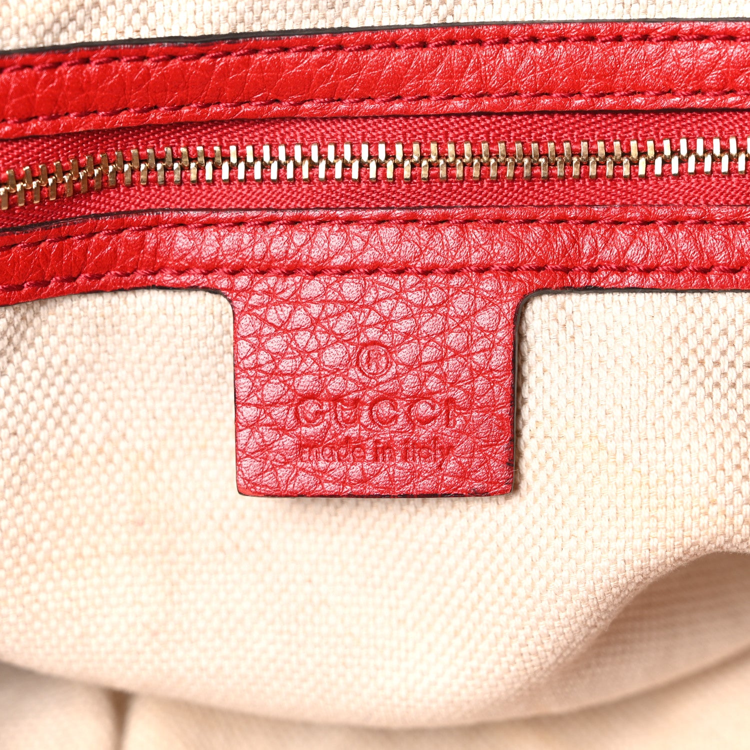 Gucci Pebbled Calfskin Medium Soho Chain Shoulder Bag Tabasco Red 6 of 10
