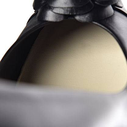 Chanel Lambskin Camellia Pumps 37.5 Black 9 of 12