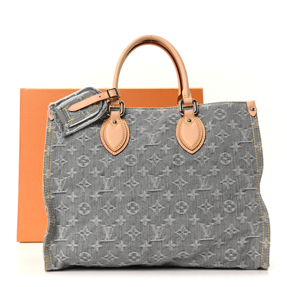 Louis Vuitton Monogram Denim Onthego MM Washed Gray 10 of 10