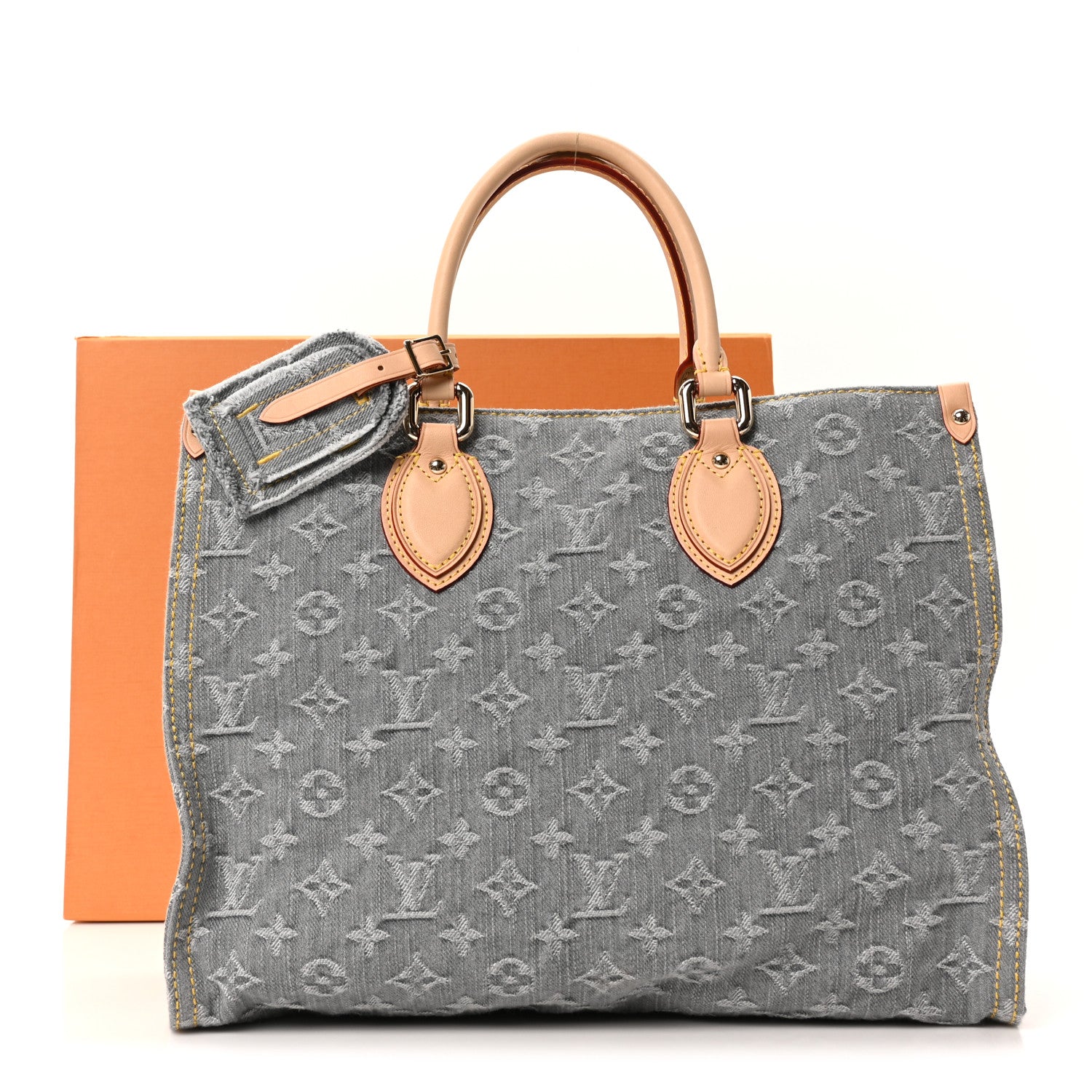 Louis Vuitton Monogram Denim Onthego MM Washed Gray 10 of 10