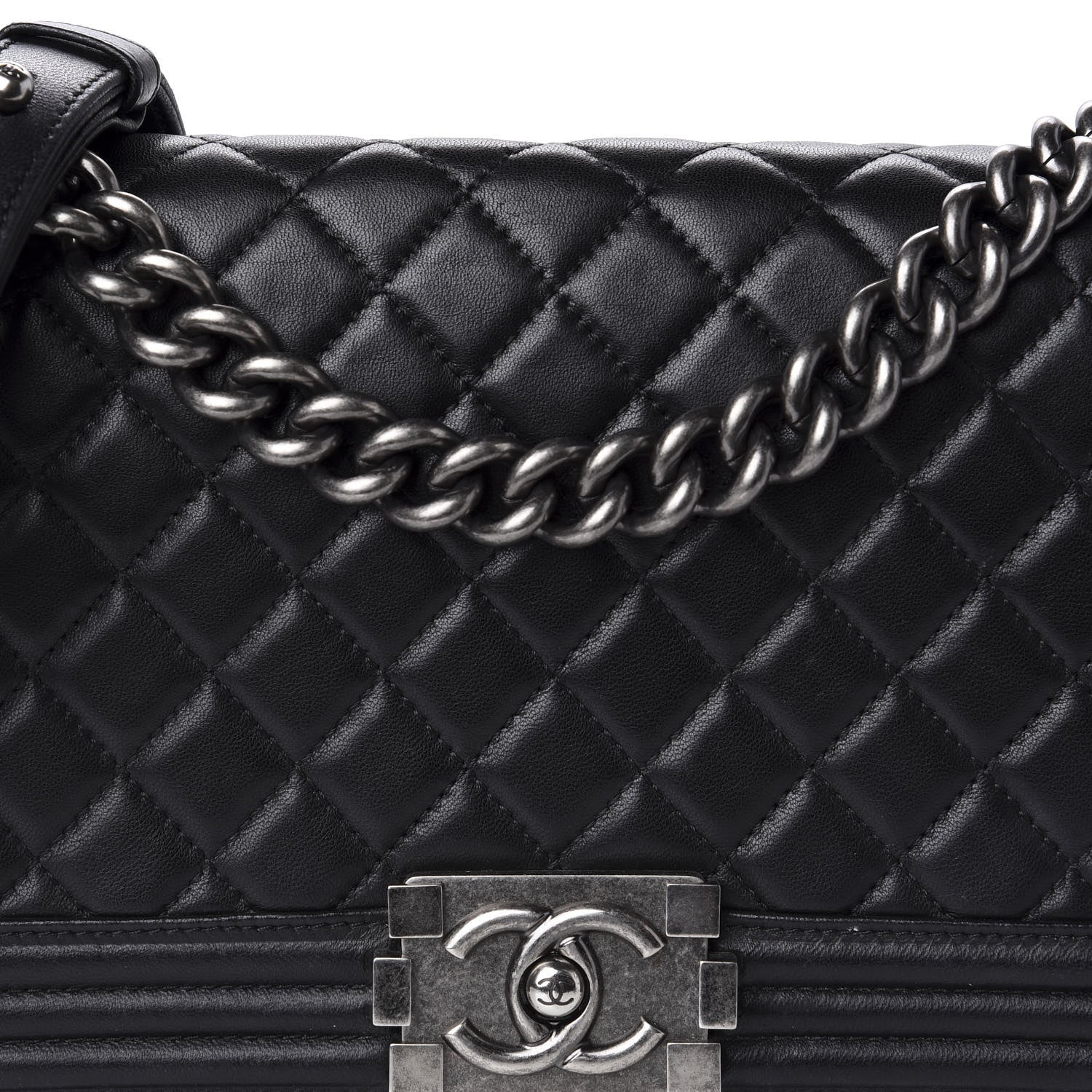 Chanel Lambskin Quilted Medium Boy Flap Black 12 of 12