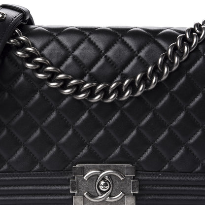 Chanel Lambskin Quilted Medium Boy Flap Black 12 of 12