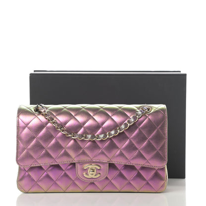 Chanel Iridescent Lambskin Quilted Medium Double Flap Purple 11 of 11