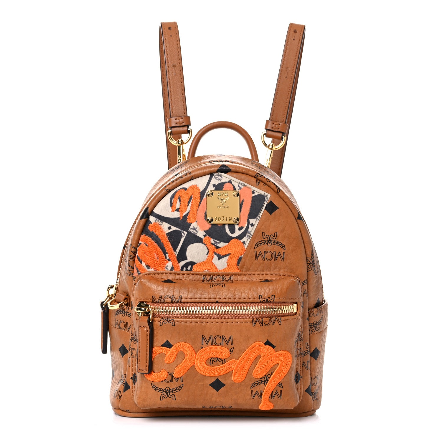 MCM Visetos X-Mini Stark Berlin Backpack Cognac 1 of 10