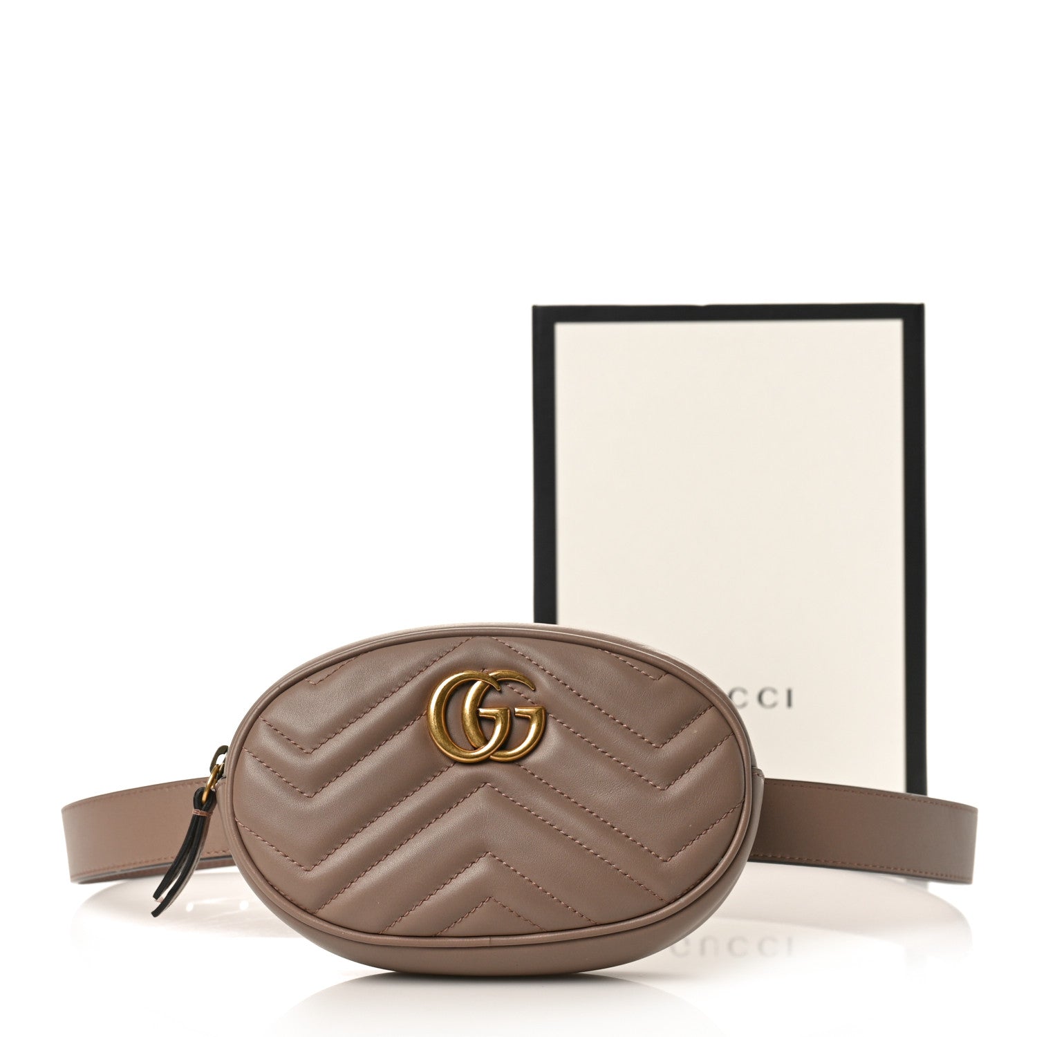 Gucci Calfskin Matelasse GG Marmont Belt Bag 95 38 Porcelain Rose 12 of 12