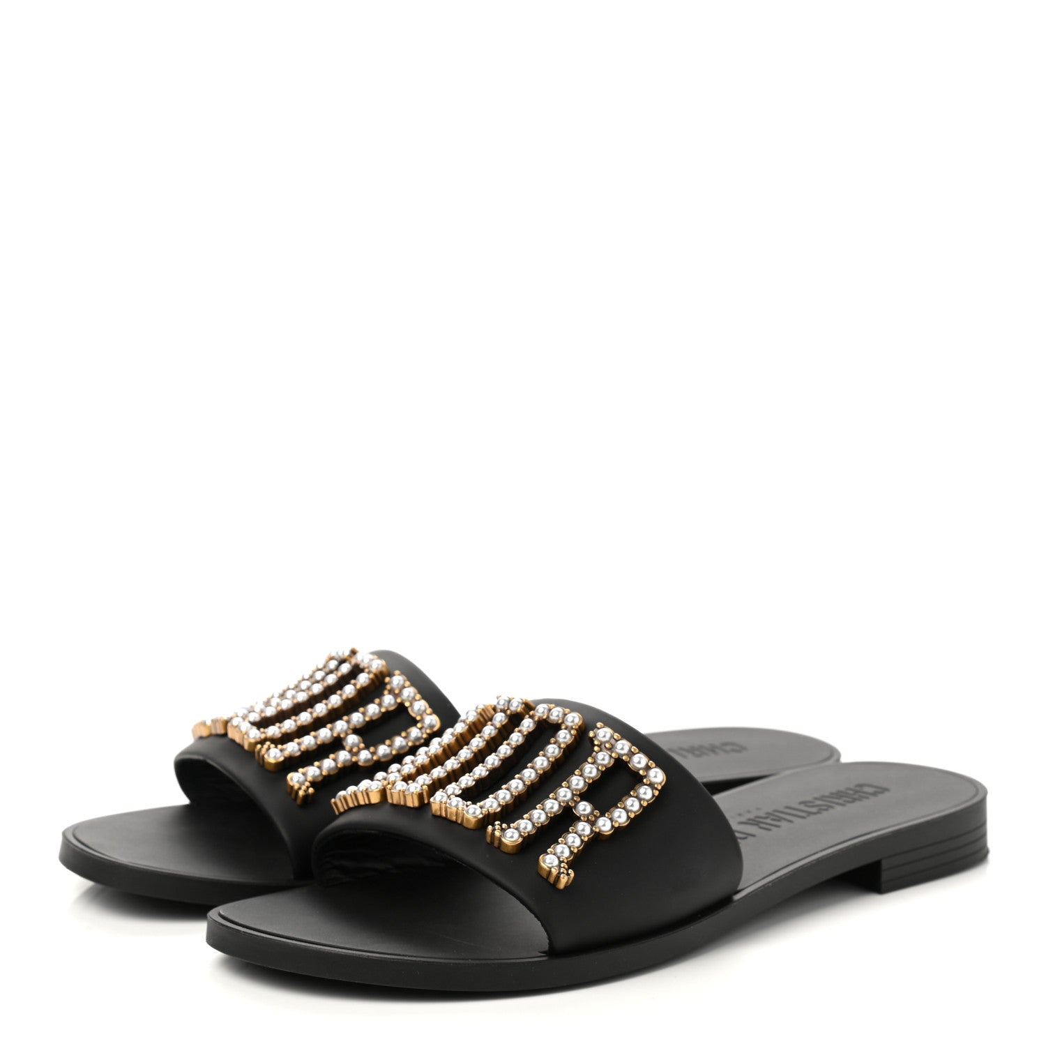 Christian Dior Matte Calfskin Pearl Dio(r)evolution Slide Sandals