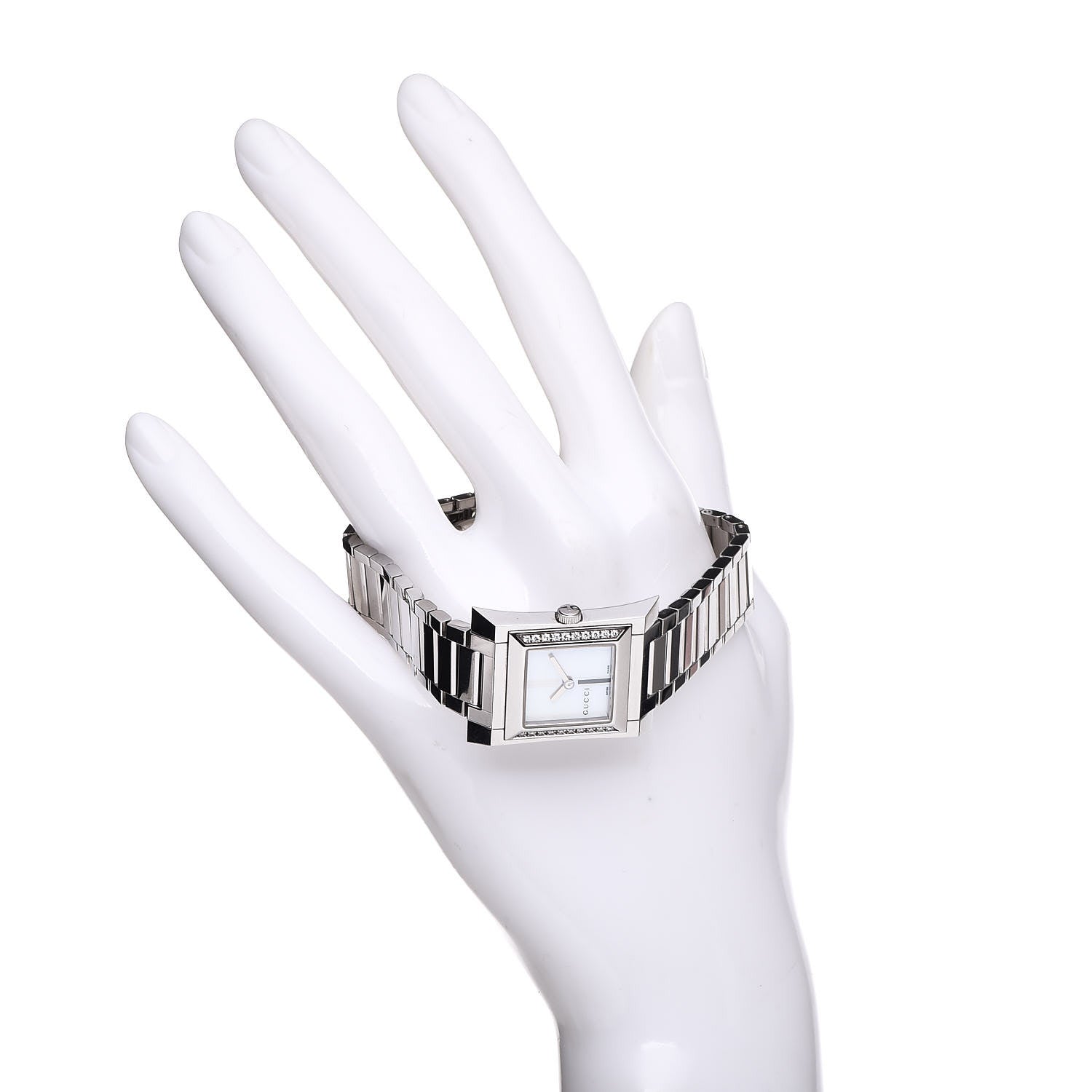 Gucci Stainless Steel Diamond Mother of Pearl 23mm 111L Quartz Watch 2 of 8