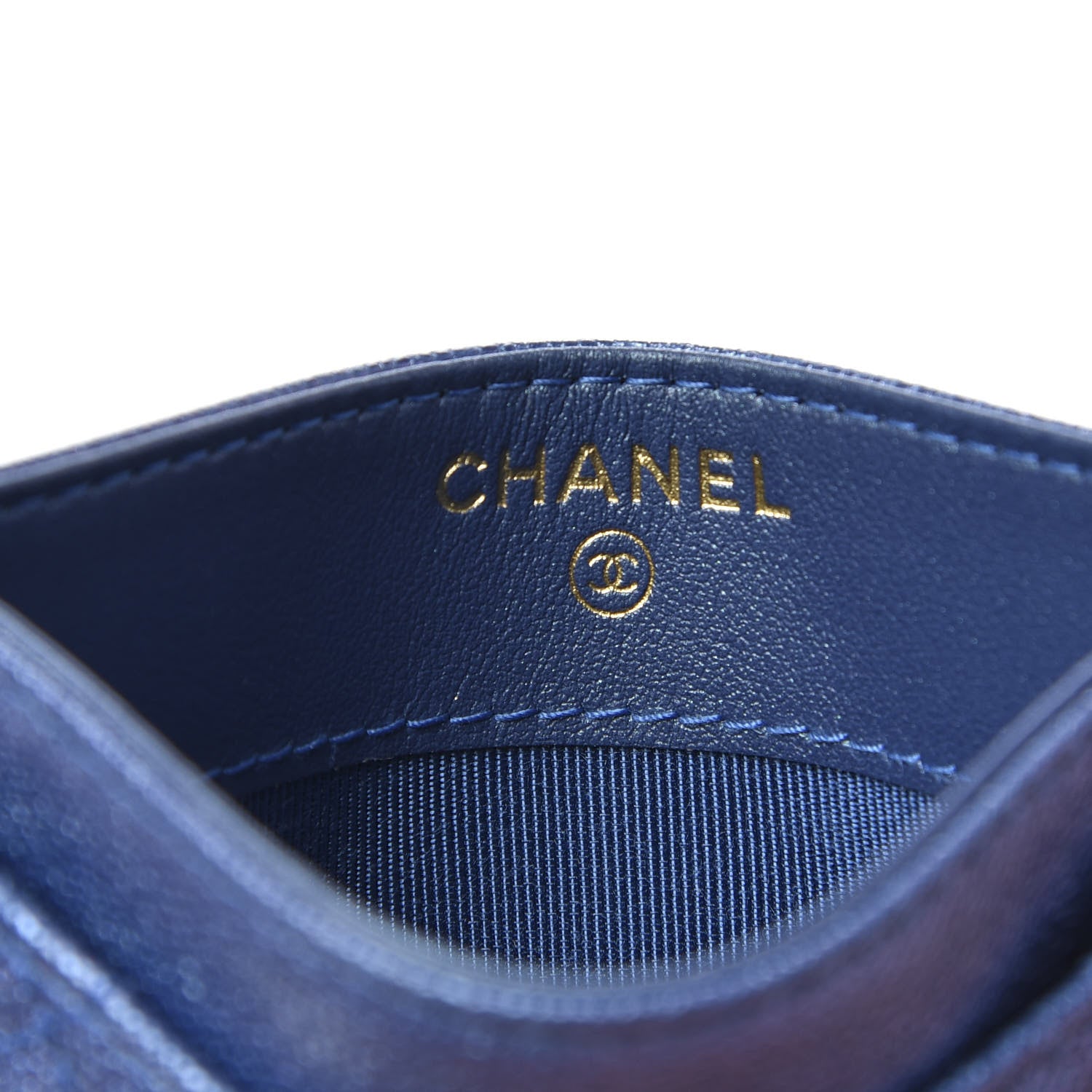Chanel Iridescent Caviar Quilted Card Holder Dark Blue 6 of 9