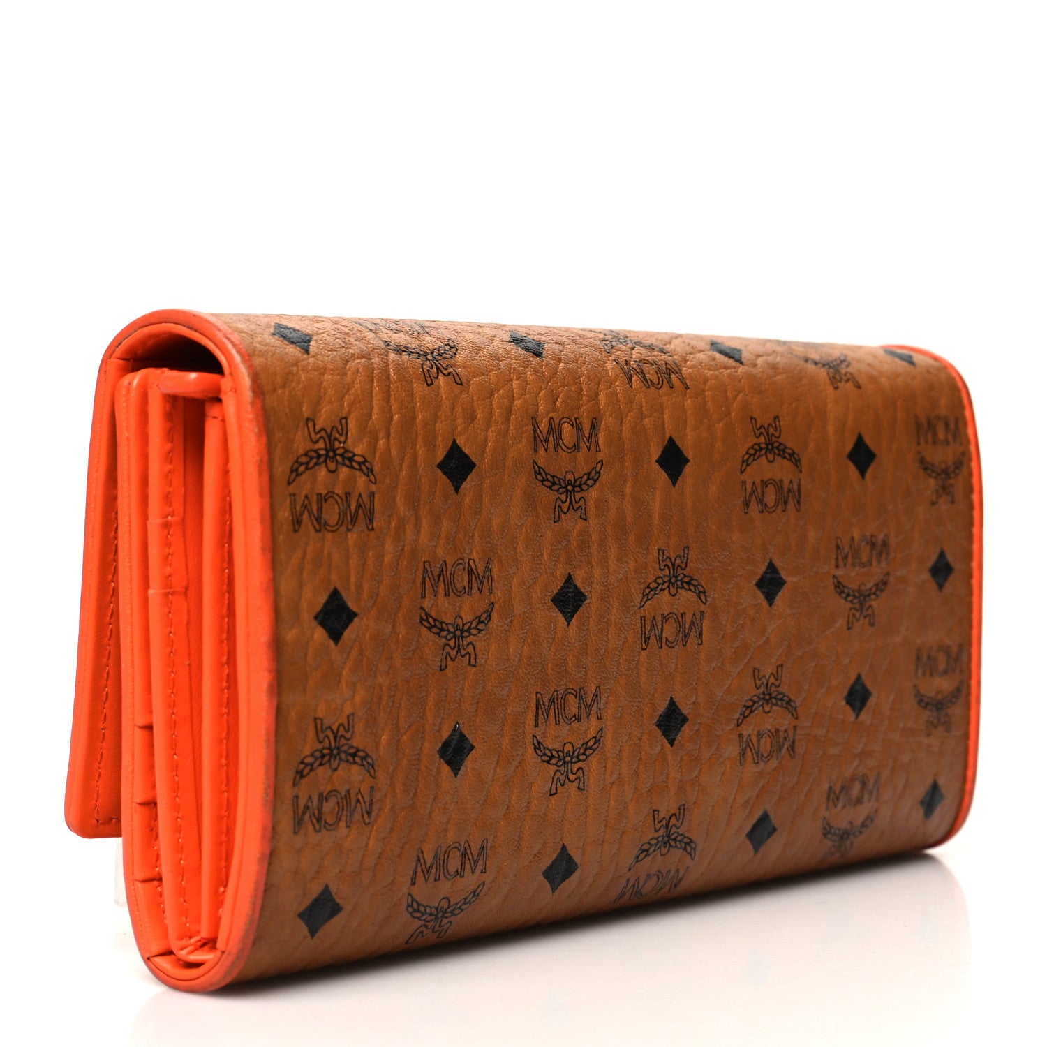 MCM Visetos Mina Long Trifold Wallet Cognac 3 of 12