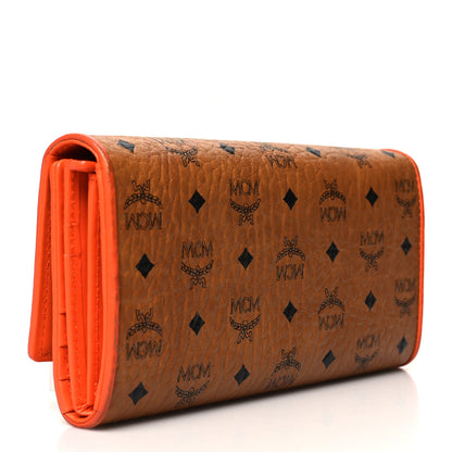 MCM Visetos Mina Long Trifold Wallet Cognac 3 of 12