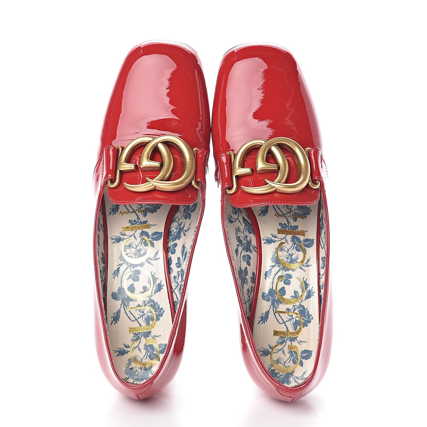 Gucci Vernice GG Victoire 55mm Loafer Pumps 36.5 Hibiscus Red 5 of 11