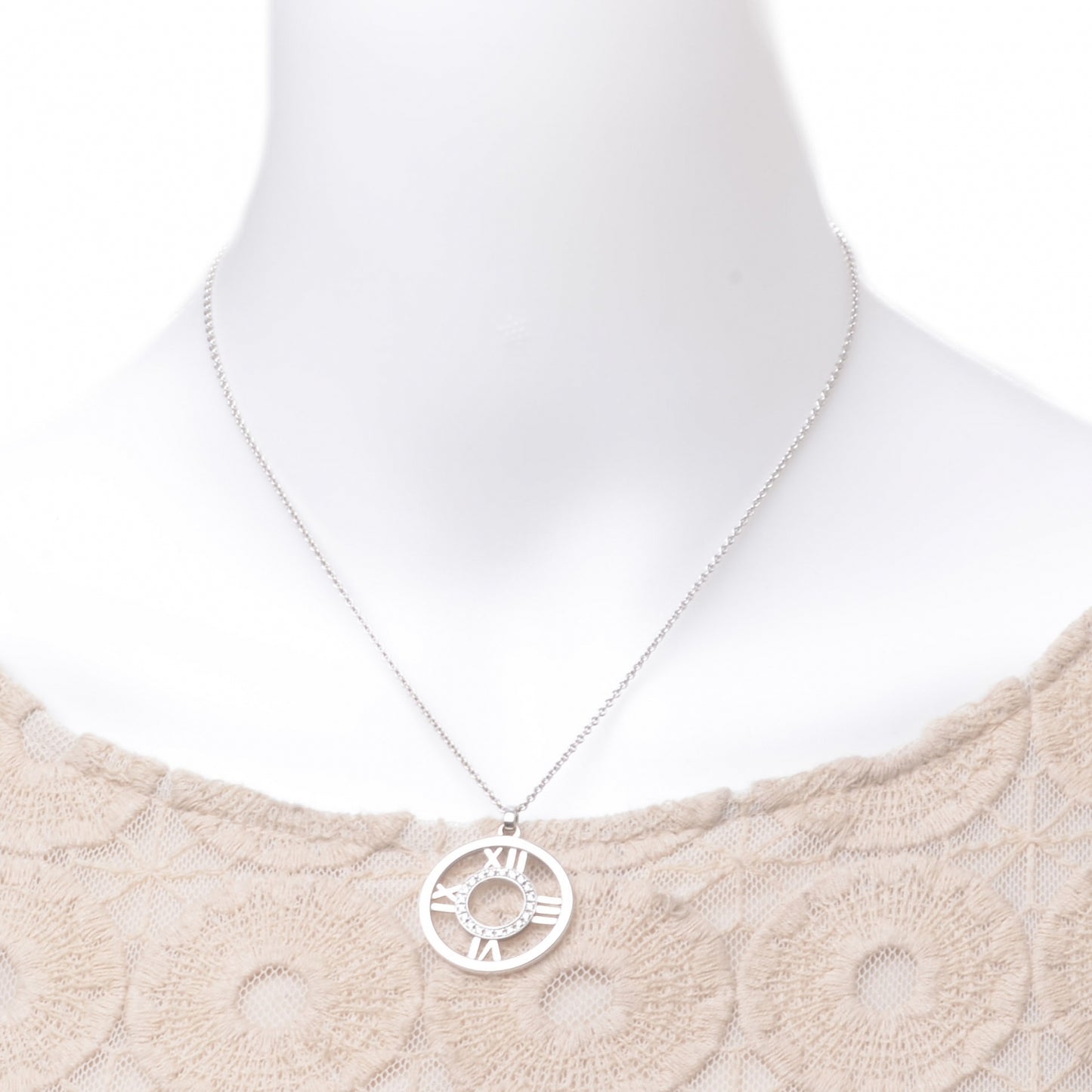 18k White Gold Diamond Atlas Pendant Necklace