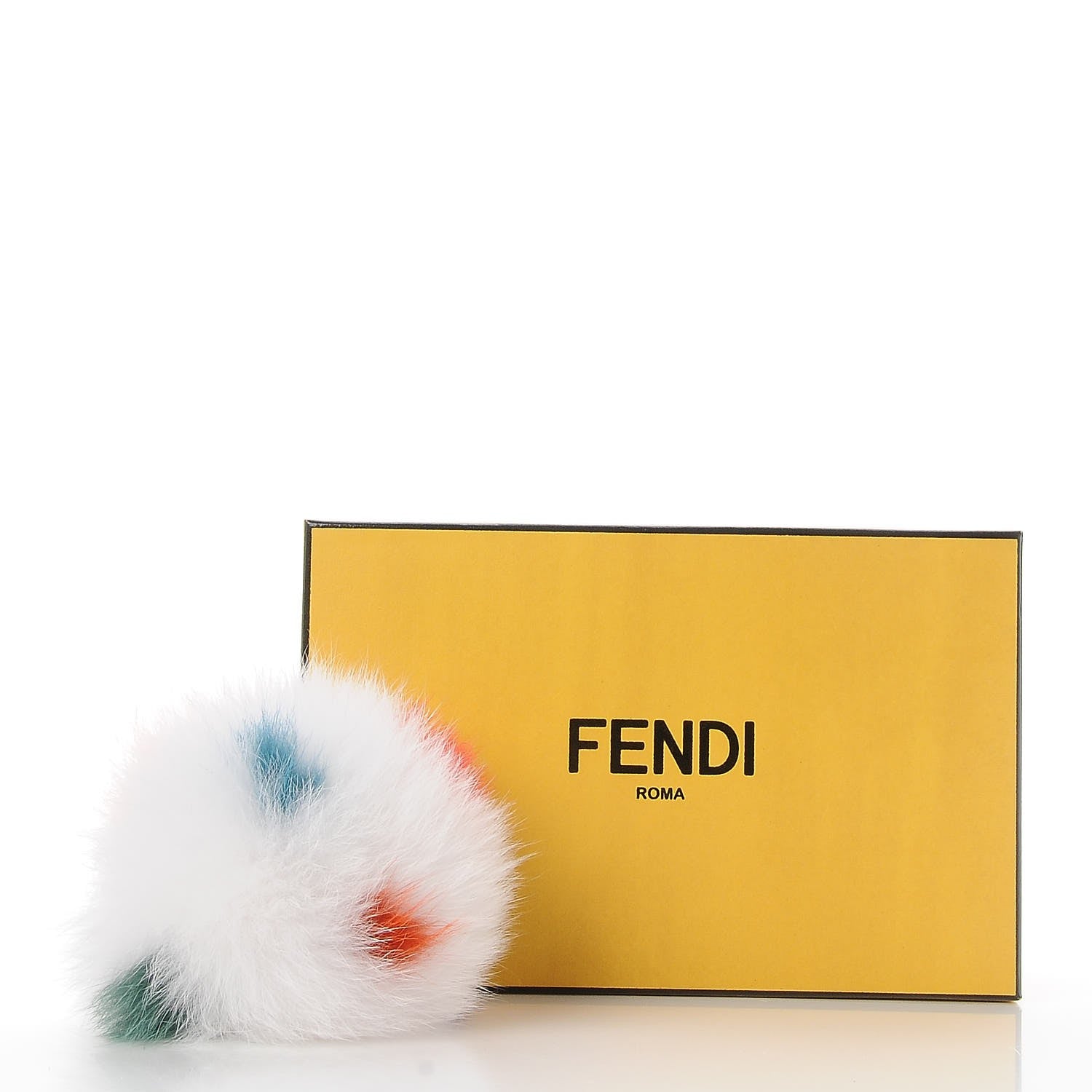 Fendi Fox Fur Polka Dot Pom Pom Bag Charm White 4 of 4