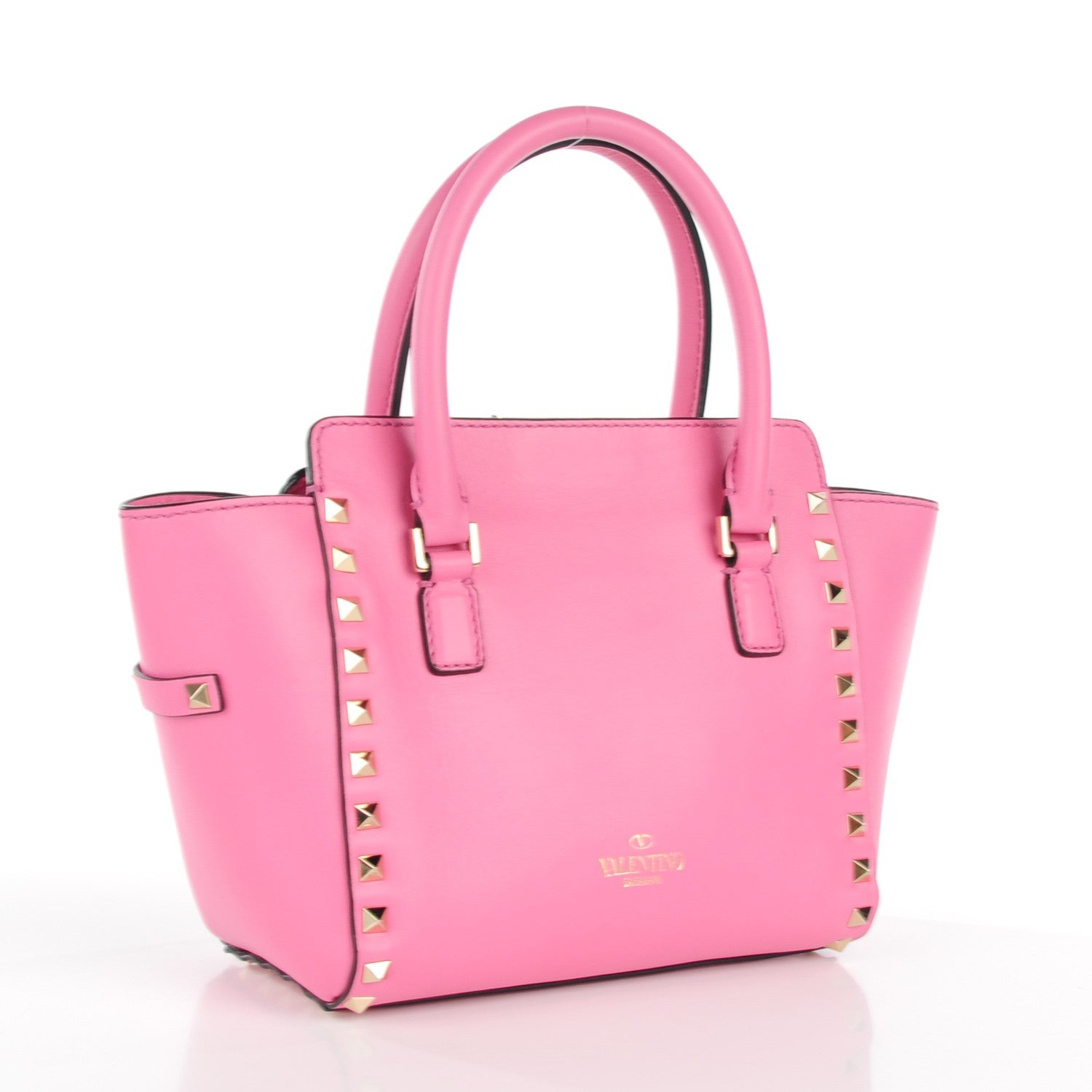 Valentino Garavani Vitello Mini Rockstud Double Handle Tote Ninphea 3 of 7