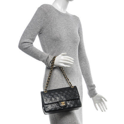 Chanel Lambskin Quilted Medium Double Flap Black 2 of 10