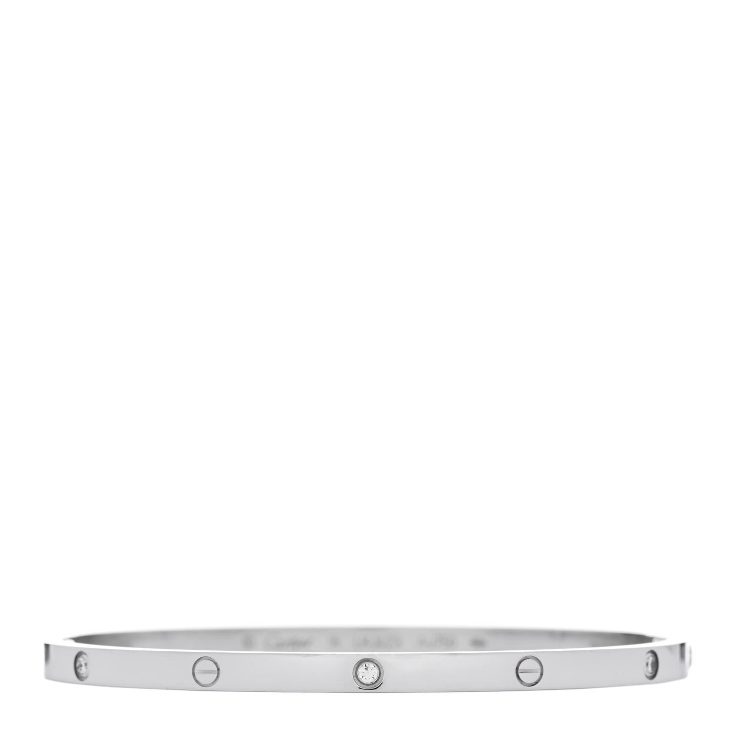 Cartier 18K White Gold 6 Diamond Small LOVE Bracelet 18 1 of 8