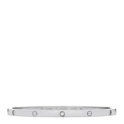 Cartier 18K White Gold 6 Diamond Small LOVE Bracelet 18 1 of 8