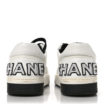 Chanel Calfskin Womens Logo Sneakers 36 Black White 5 of 15