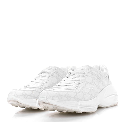 Gucci GG Supreme Monogram Womens Rhyton Sneakers 38 White 4 of 9