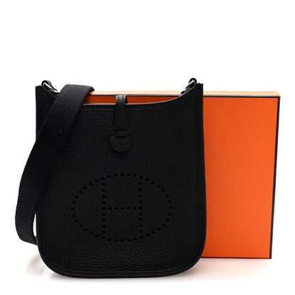 Hermes Taurillon Clemence Evelyne TPM Black 11 of 11
