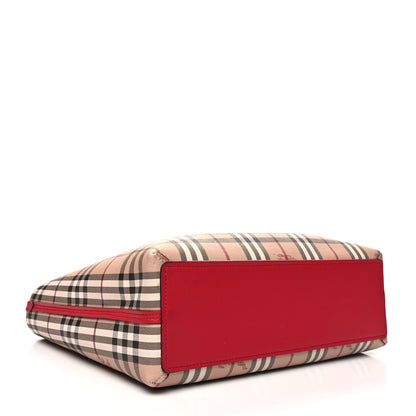 Burberry Haymarket Check Small Reversible Tote Poppy Red 12 of 15