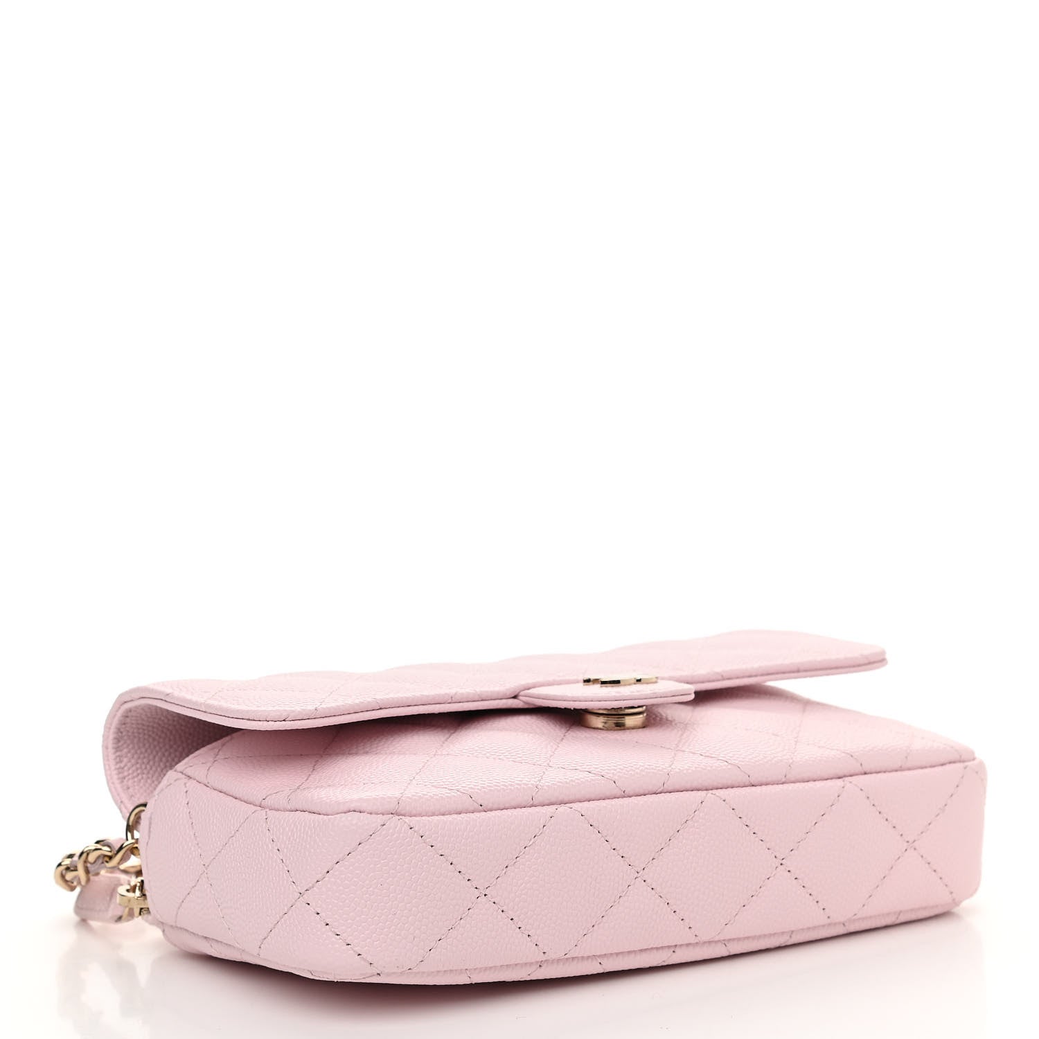 Chanel Caviar Quilted Flap Phone Holder With Chain Light Pink 4 of 13