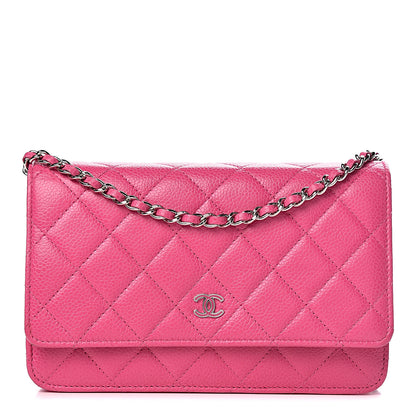 Chanel Caviar Quilted Wallet on Chain WOC Pink 1 of 13