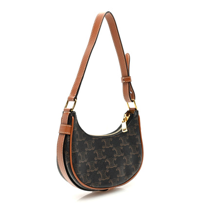 Celine Canvas Calfskin Mini Ava Triomphe Shoulder Bag Tan 3 of 10