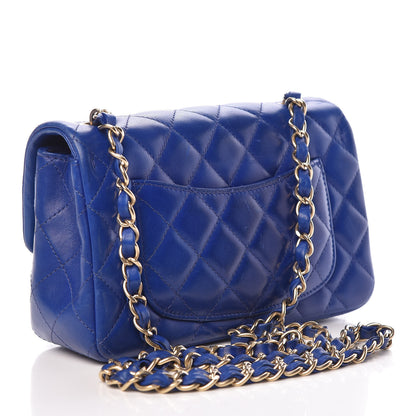 Chanel Lambskin Quilted Mini Rectangular Flap Blue 3 of 11