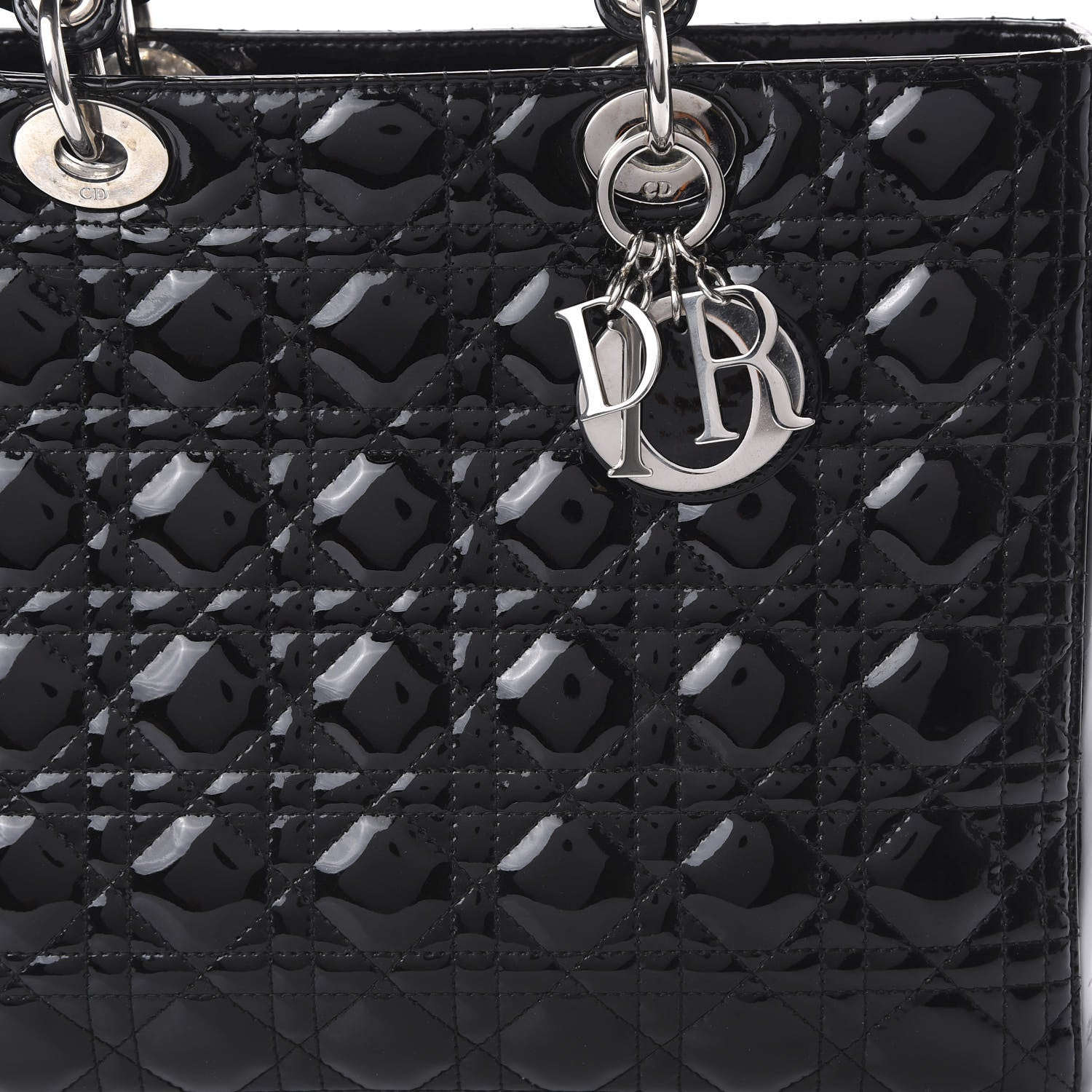 Christian Dior Patent Cannage Large Lady Dior Black 10 of 10