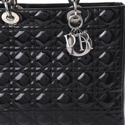 Christian Dior Patent Cannage Large Lady Dior Black 10 of 10