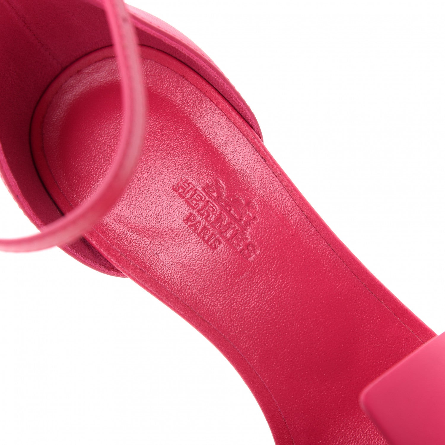 Hermes Calfskin Legend Wedge Sandals 37 Pink 8 of 11