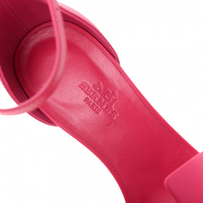 Hermes Calfskin Legend Wedge Sandals 37 Pink 8 of 11