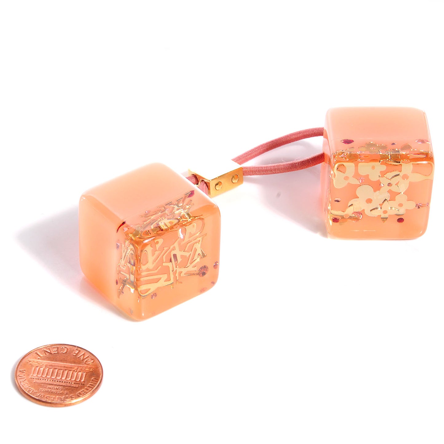 Resin Inclusion Hair Cubes Rose