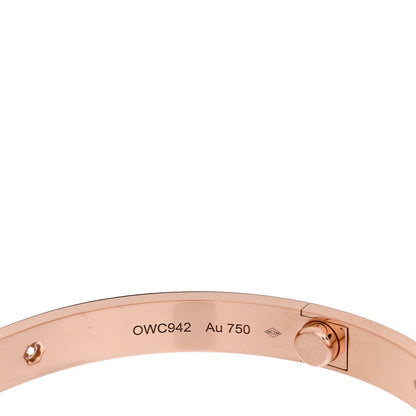 Cartier 18K Pink Gold 4 Diamond LOVE Bracelet 19 6 of 7